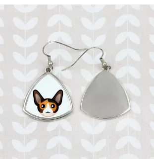 Cornish Rex - elegant metal earrings as a gift from the Art-Dog brand