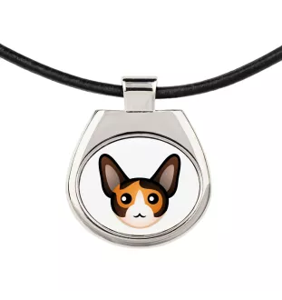 Cornish Rex - collier pendentif avec une illustration sur une chaîne en cuir de la marque Art-Dog