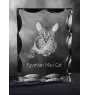 Chat Mau égyptien - cristal avec une photo de chat, une statuette en verre avec une photo, un cadre exceptionnel avec une photo de la marque Art-Dog