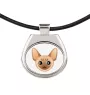 Devon Rex - collier pendentif avec une illustration sur une chaîne en cuir de la marque Art-Dog
