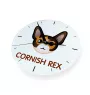 Cornish Rex - MDF clock with graphics and the Art-Dog brand name