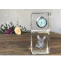Egyptian Mau Cat - crystal clock with a photo, photo of a cat in crystal, personalized desk clock by Art-Dog brand
