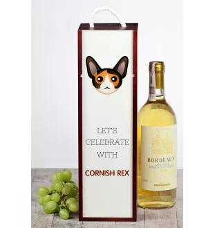 Cornish Rex - boîte à vin avec graphisme et logo de la marque Art-Dog