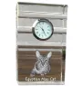 Ägyptische Mau Katze - Glasuhr mit Foto, Katzenfoto im Kristall, personalisierte Standuhr für das Büro der Marke Art-Dog