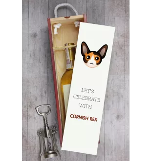 Cornish Rex - boîte à vin avec graphisme et logo de la marque Art-Dog
