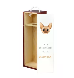 Devon Rex - Weinkiste mit Grafik und Aufschrift der Marke Art-Dog
