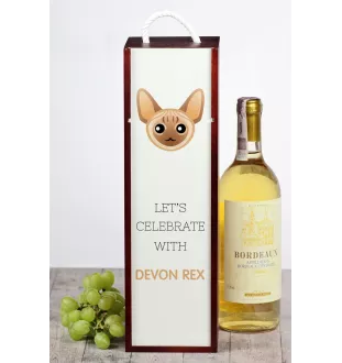 Devon Rex pudło na wino z kotem Art-Dog