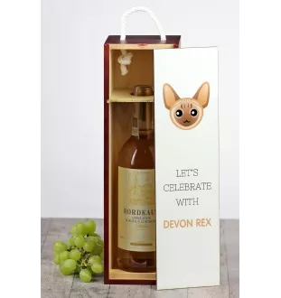 Devon Rex - Weinkiste mit Grafik und Aufschrift der Marke Art-Dog