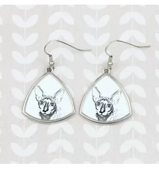 Cornish Rex - boucles d'oreilles avec un chat, boucles d'oreilles pendantes avec une image, bijoux personnalisés avec l'impression de la marque Art-Dog