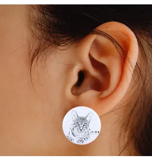 Egyptian Mau Cat - earrings with a beloved cat, own photo, perfect gadget for cat lovers from the Art.-Dog brand.