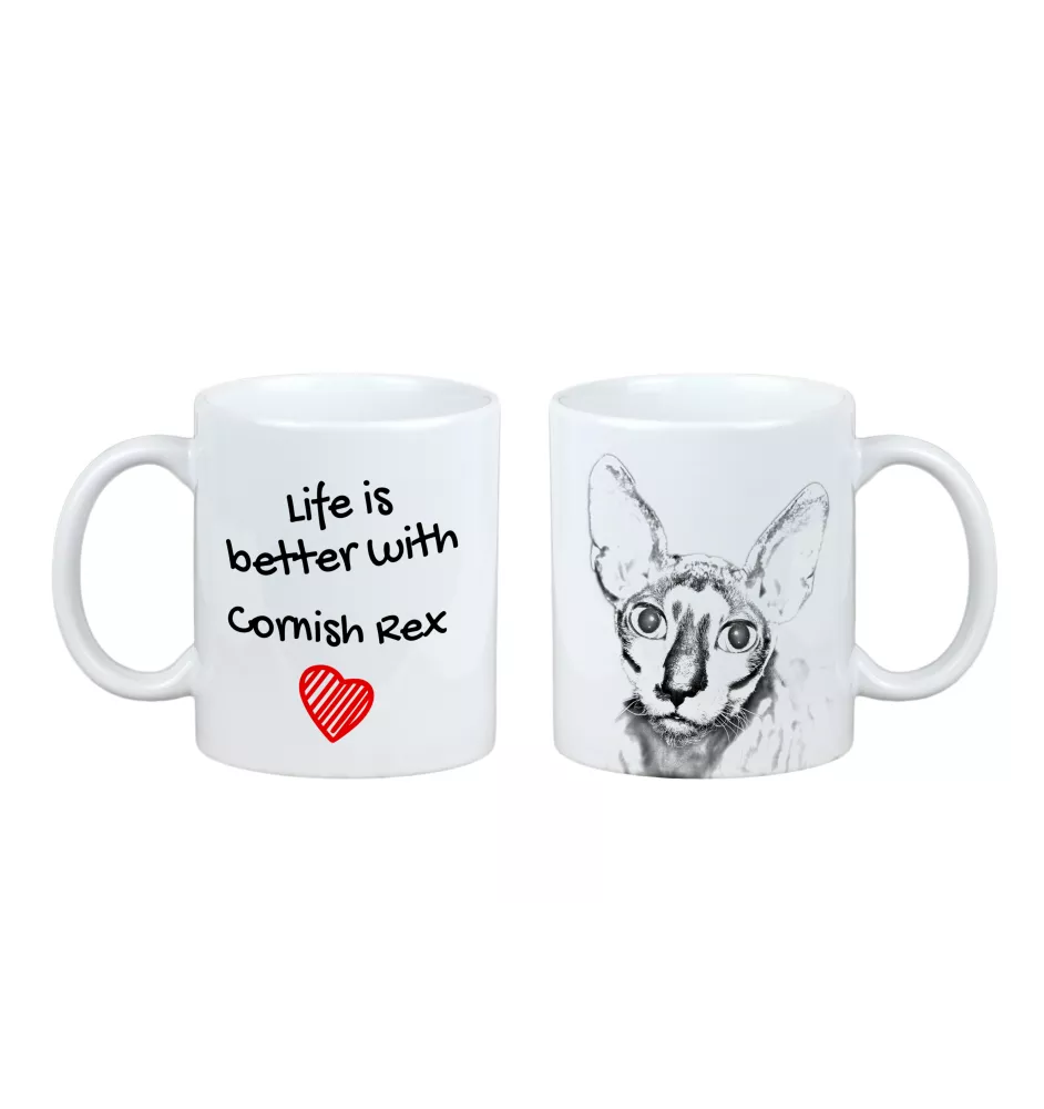 Cornish Rex - tasse avec un chat, tasse avec une photo, cadeau personnalisé de la marque Art-Dog