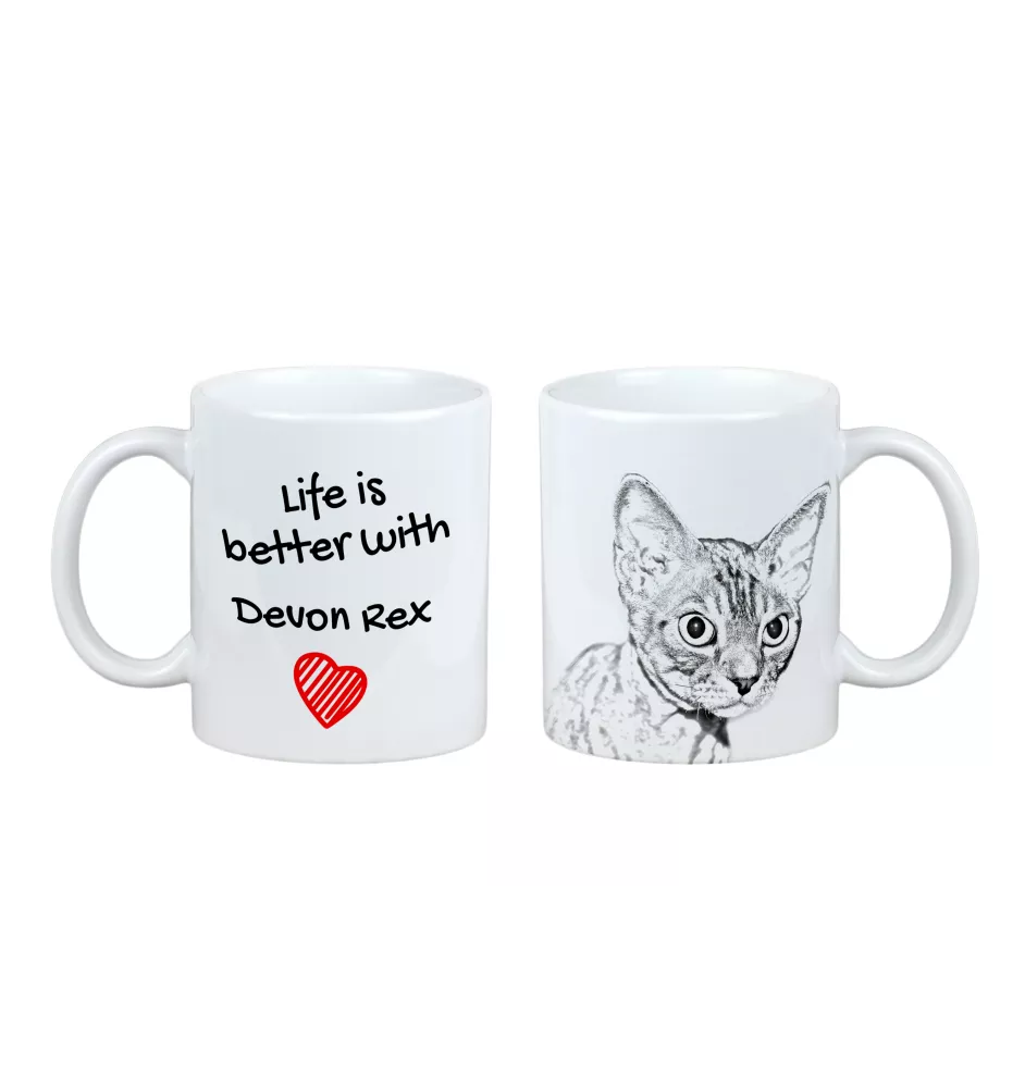 Devon Rex - cup with a cat, cup with a photo, personalized gift from the Art-Dog brand