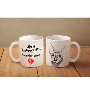 Cornish Rex - tasse avec un chat, tasse avec une photo, cadeau personnalisé de la marque Art-Dog