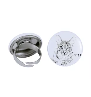 Chat Mau égyptien - une bague unique, faite à la main, bijoux pour femmes de la marque Art-Dog