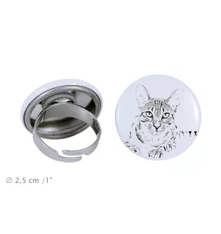 Egyptian Mau Cat - unique ring, handmade, women's jewelry by Art-Dog