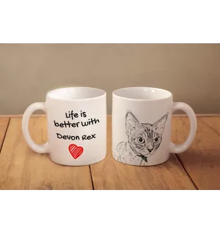 Devon Rex - tasse avec un chat, tasse avec une photo, cadeau personnalisé de la marque Art-Dog