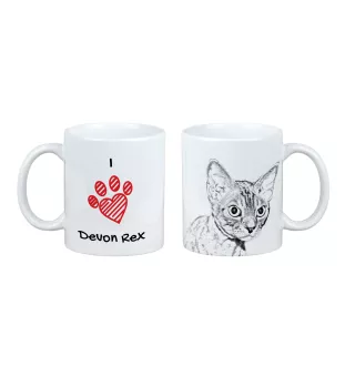 Devon Rex - tasse avec un chat, une tasse adorable avec une illustration, un cadeau avec votre photo de la marque Art-Dog