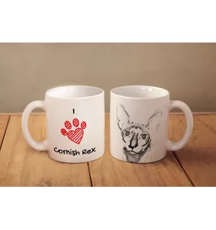 Cornish Rex - tasse avec un chat, une tasse adorable avec une illustration, un cadeau avec votre photo de la marque Art-Dog
