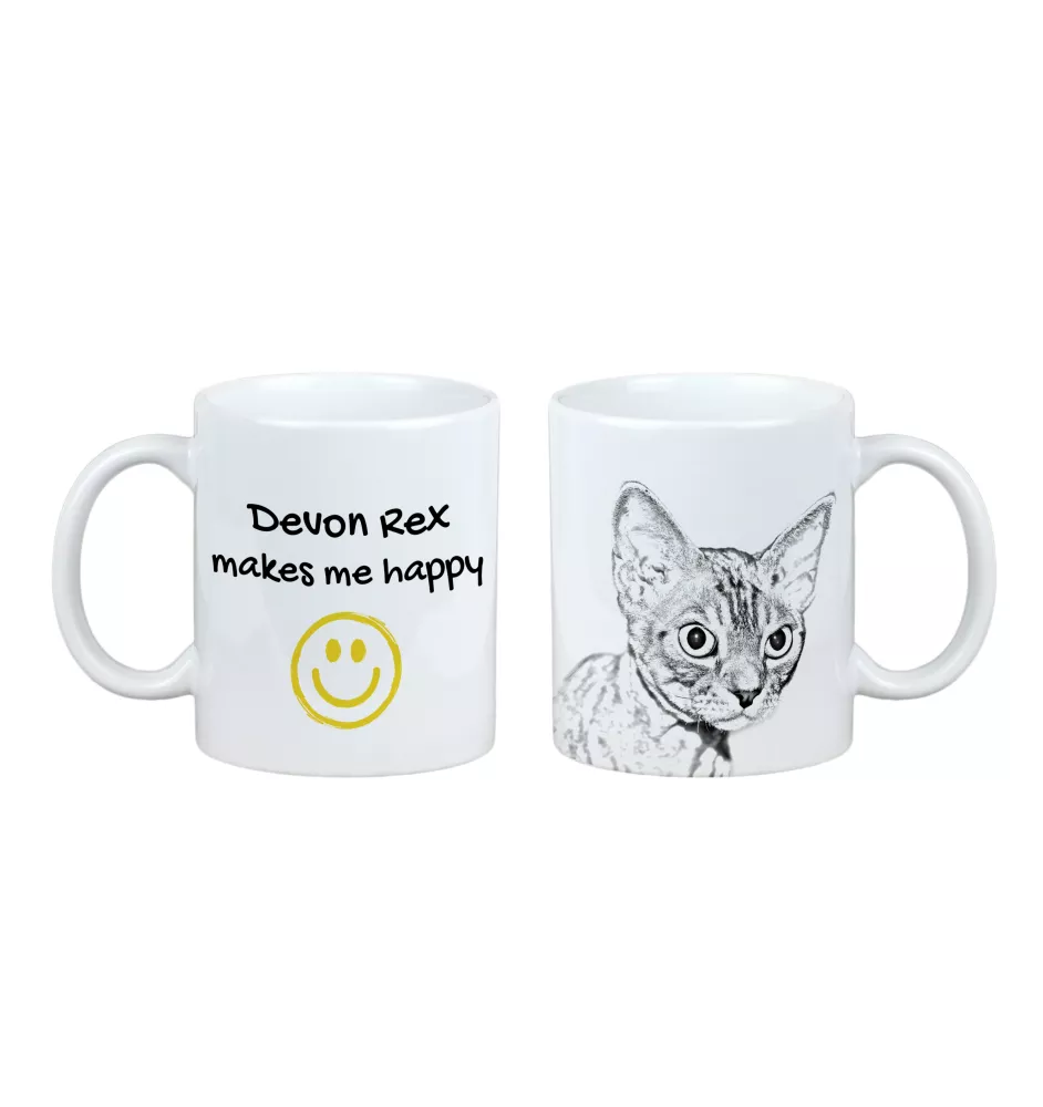 Devon Rex - tasse avec un chat, une tasse joyeuse pour les amoureux des chiens, un cadeau personnalisé de la marque Art-Dog