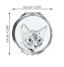 Devon Rex - miroir de poche avec un chat, miroir personnalisé pour sac à main, miroir compact avec impression de la marque Art-Dog