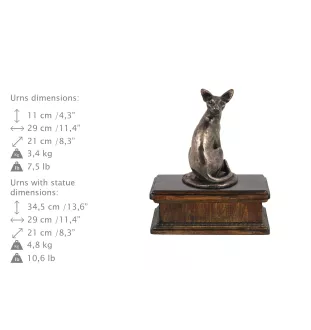Ägyptische Mau Katze - Urne für Katzenasche, klassische Urne mit Statuette, elegante Urne mit Katze der Marke Art-Dog