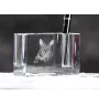 Chat Mau égyptien - Porte-stylos, organiseur en cristal avec photo de chat, décoration de bureau unique par la marque Art-Dog