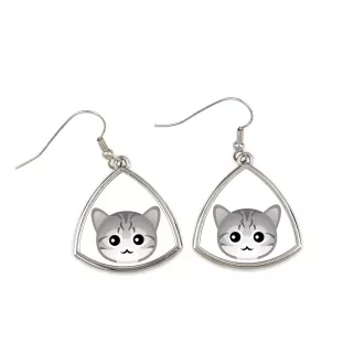 Chat Mau égyptien - élégantes boucles d'oreilles en métal en cadeau de la marque Art-Dog
