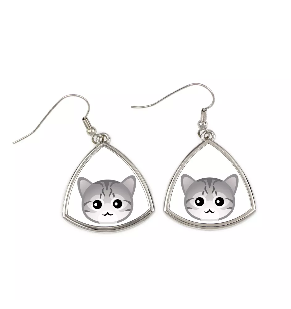 Chat Mau égyptien - élégantes boucles d'oreilles en métal en cadeau de la marque Art-Dog