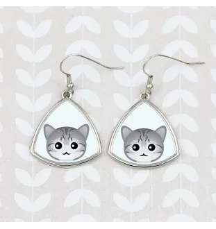 Chat Mau égyptien - élégantes boucles d'oreilles en métal en cadeau de la marque Art-Dog