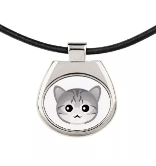 Egyptian Mau Cat - pendant necklace with graphic on a chain strap by Art-Dog brand