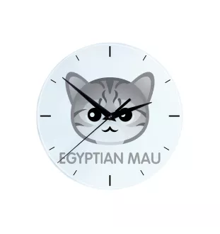 Ägyptische Mau Katze - MDF-Uhr mit Grafik und Logo der Marke Art-Dog