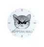Ägyptische Mau Katze - MDF-Uhr mit Grafik und Logo der Marke Art-Dog