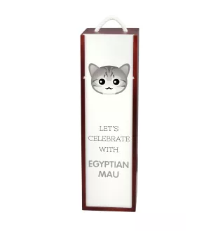 Ägyptische Mau Katze - Weinkiste mit Grafik und Aufschrift der Marke Art-Dog