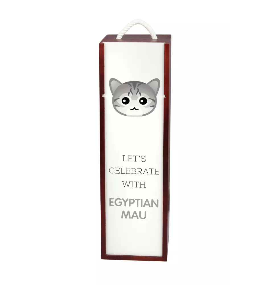 Chat Mau égyptien - boîte à vin avec graphisme et logo de la marque Art-Dog