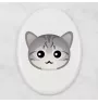 Egyptian Mau Cat - ceramic tombstone plaque with graphics and inscription by Art-Dog brand