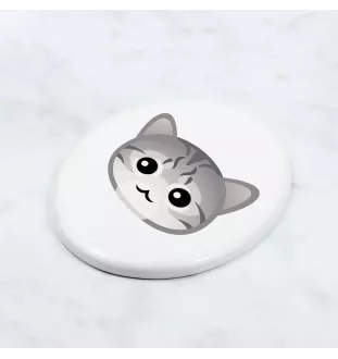 Ägyptische Mau Katze - Grabplatte aus Keramik mit Grafik und Schriftzug der Marke Art-Dog