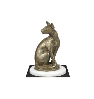 Kot egipski Mau statuetka na białym drewnie Art-Dog