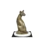 Ägyptische Mau Katze - Katzenstatue, Figur auf weißem Marmor, Trophäe für die Hundeausstellung der Marke Art-Dog