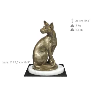 Egyptian Mau Cat - cat statuette, figurine on white marble, trophy for a dog show by Art-Dog
