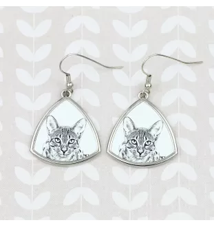 Egyptian Mau Cat - cat earrings, hanging earrings with a picture, personalized jewelry with Art-Dog brand print.