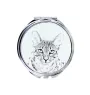 Egyptian Mau Cat - pocket mirror with a cat, personalized mirror for a purse, compact mirror with Art-Dog brand print