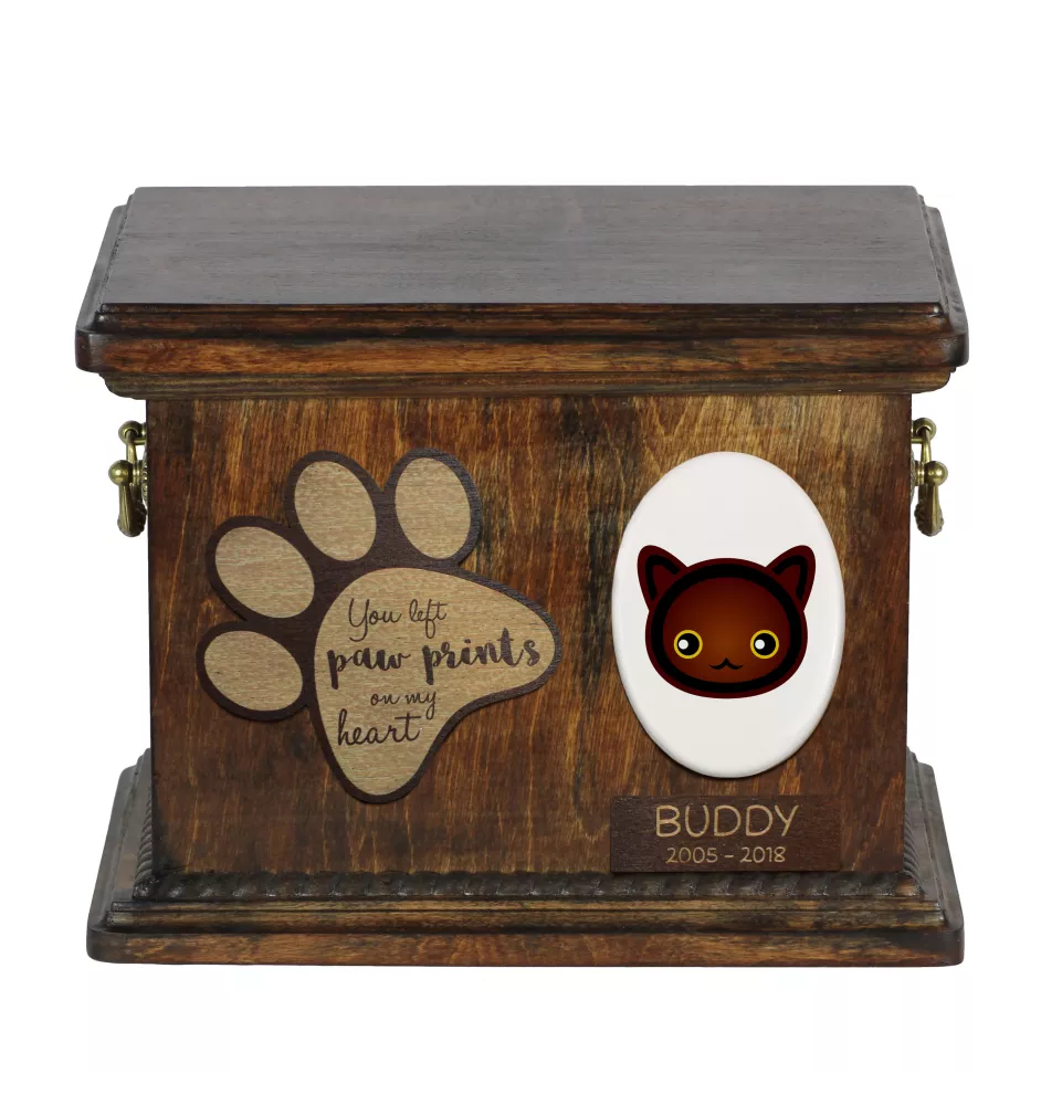 Havana Brown - urne pour les cendres de chat, urne personnalisée avec gravure, boîte commémorative pour les cendres de chat de la marque Art-Dog