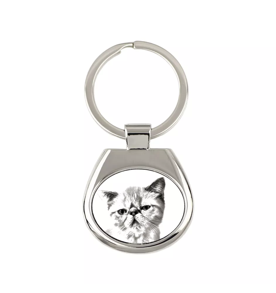 Exotique à poil court - porte-clés avec un chat, porte-clés imprimé, breloque personnalisée de la marque Art-Dog