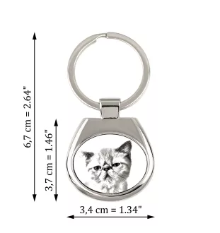 Exotique à poil court - porte-clés avec un chat, porte-clés imprimé, breloque personnalisée de la marque Art-Dog