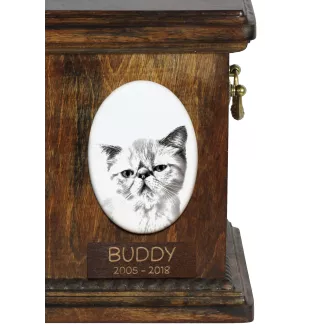 Exotisch Kurzhaar - Gedenktafel mit einem Foto einer Katze, Grabplatte mit Druck, personalisierte ovale Platte der Marke Art-Dog