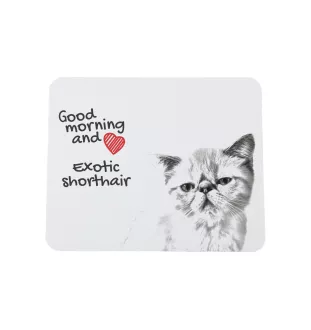 Exotisch Kurzhaar - Mauspad mit Druck, personalisiertes Mauspad mit Katze, einzigartiges Gadget für Büroangestellte von Art-Dog.