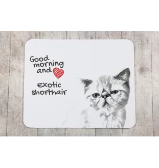 Exotique à poil court - tapis de souris imprimé, tapis de souris personnalisé avec un chat, un gadget unique pour un employé de bureau de la marque Art-Dog