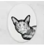 Havana brown Cat - commemorative plaque with a cat photo, tombstone with a print, personalized oval plaque from the Art-Dog brand