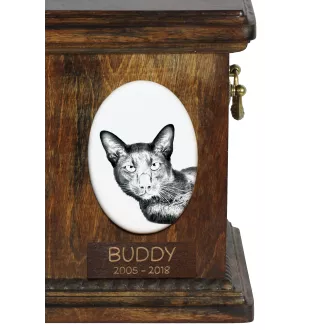 Chat Havana brown - une plaque commémorative avec une photo de chat, une plaque funéraire avec une impression, une plaque ovale personnalisée de la marque Art-Dog
