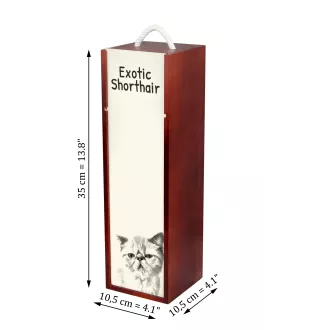 Exotic Shorthair - wine box with a cat, alcohol box with graphics, personalized gift box from the Art-Dog brand